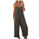 Macacão feminino casual sem mangas, ajustável e com bolsos. 1