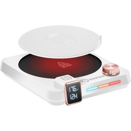 Scaldatazze con display e spegnimento automatico, colore bianco