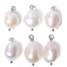 Freshwater Pearl Charms Irregular Pendant Beads 6 pcs