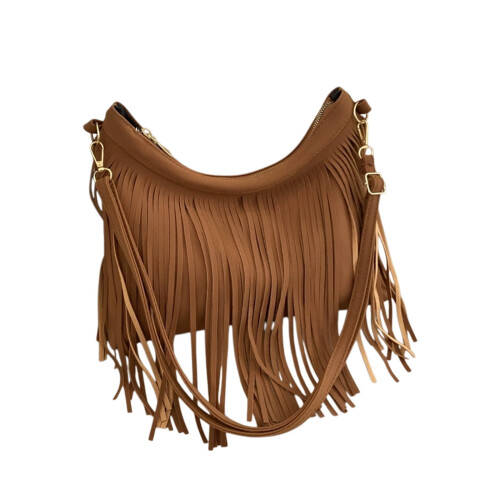 Γυναικεία τσάντα ώμου με φούντες – Casual Fringe Tote