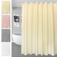 Rideau de douche imperméable avec crochets, couleur unie, 72 x 72 pouces