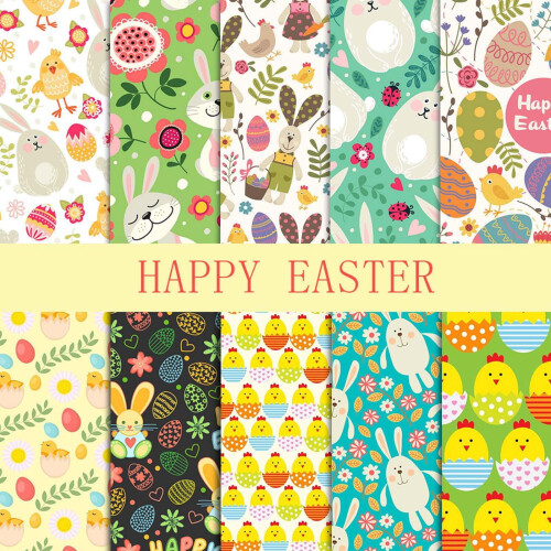 Easter Fabric Bundle 10x10in 10 pcs
