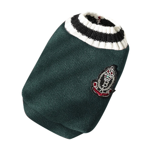 Colete de tricô para cães e gatos com decote em V, estilo universitário.