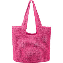 Strandtasche aus Stroh für Damen, Sommer, gewebt, Boho-Stil, Schultertasche