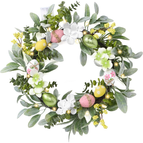 Ostereierkranz mit Lichterkette, 45 cm (18 Zoll)