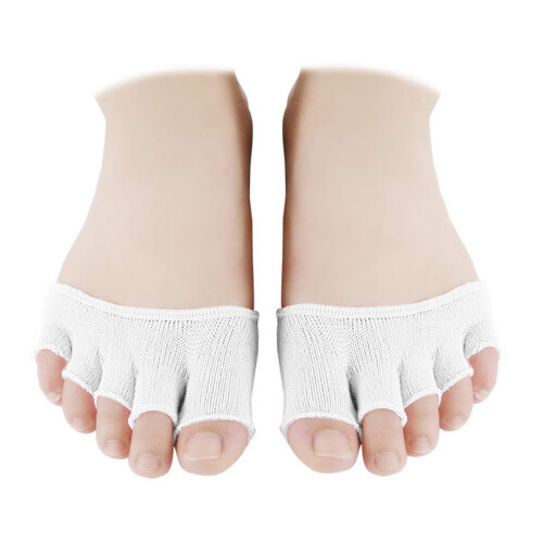Women's White Cotton Toe Socks 4 Pair Breathable