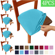 Stoelhoezen voor eetkamerstoelen, lichtblauw, set van 4