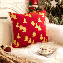 Housses de coussin rouges de Noël à motif flocon de neige double face