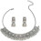 Boho silver jewelry set with CZ crystals for weddings 1