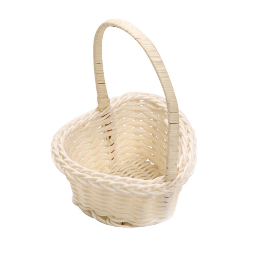 Artificial Rattan Flower Girl Basket with Handle