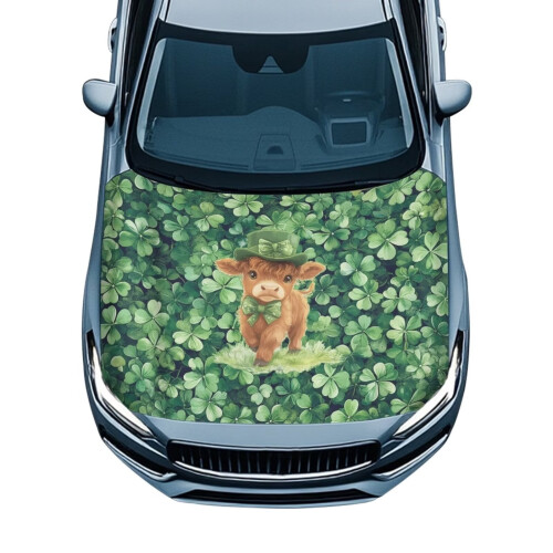 Four Leaf Clover Car Hood Cover Universal Elastic