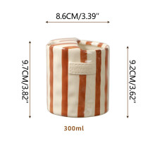 Tasse à café vintage en céramique marron à double paroi, 300 ml