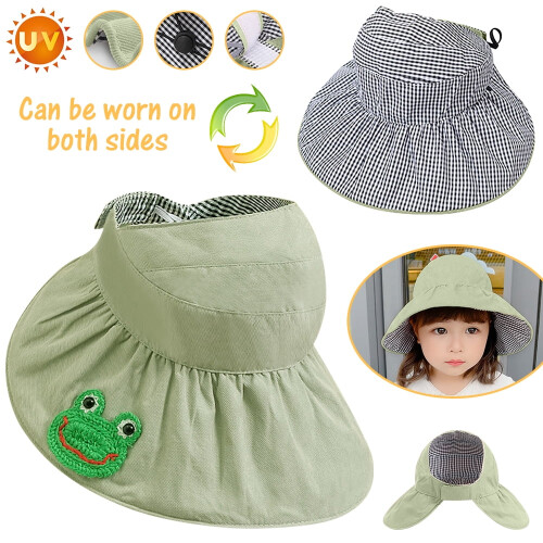 Chapeau de soleil enfant UPF50+ vert clair, bob ajustable