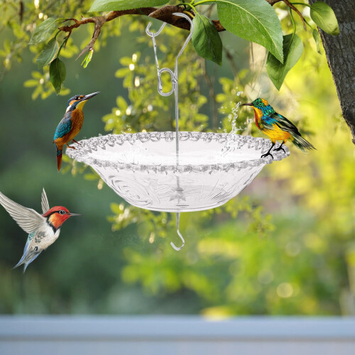 Outdoor Bird Bath with Feeder Cover Gray