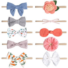 10 Stück Chiffon-Haarbänder mit Schleife für Babys