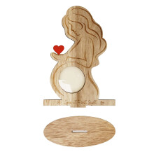 Cadre photo en bois en forme de cœur pour échographie, idéal pour annoncer une grossesse et offrir aux futures mamans. Compatible avec les