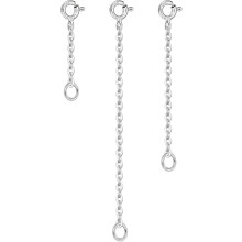 Prolunga per collana in argento sterling placcato oro bianco, 3 pezzi