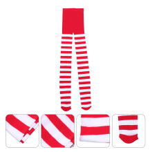 1 Pair Striped Tights Women Polyester Stretchy Comfortable for Christmas Parties