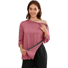 Women's post-surgery adaptive shirts with tear-away 3/4