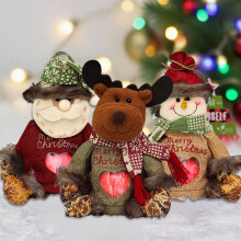Reusable Fabric Christmas Gift Bags with Zipper 3D Santa
