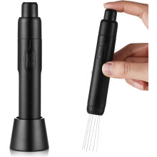 Outil de distribution d'espresso WDT avec agitateur magnétique noir