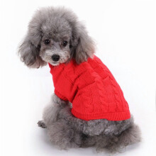 Pull doux pour chien, tenue d'hiver rouge pour chiots et chiens