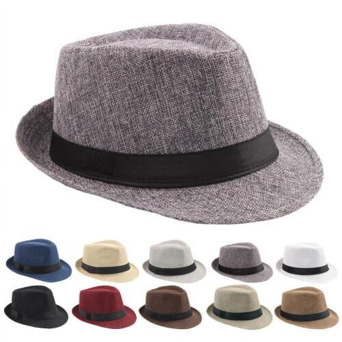 Μαύρο καπέλο Fedora για άνδρες με φαρδύ γείσο και τσόχα Panama Cap