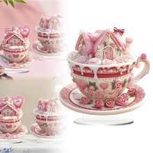 Décorations plates en acrylique pour cupcakes de la Saint-Valentin