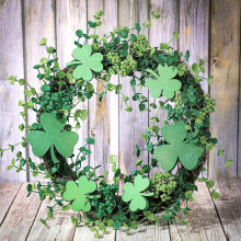 Couronne de trèfles pour la Saint-Patrick, 45 cm (18 pouces)
