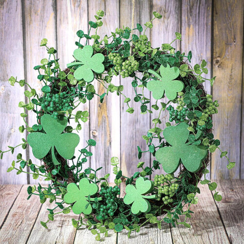 Couronne de trèfles pour la Saint-Patrick, 45 cm (18 pouces)