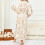 Women's Flannel Warm Robe Knee-Length White S 5