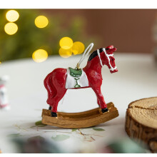 Cheval à bascule décoratif de Noël à suspendre au mur