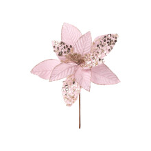 Décoration florale de Noël en velours 25 cm
