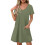 Damenkleid aus Spandex, hellgrün, V-Ausschnitt, Kurzarm 1