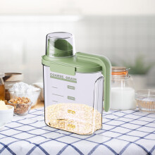 Bocal de stockage de céréales avec couvercle anti-insectes transparent (1 pièce)