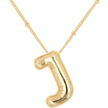 Goldene Halskette mit Buchstabenanhänger und Zirkonia-Initialen