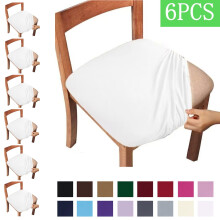 Ensemble de 6 housses de siège de chaise de salle à manger blanches extensibles