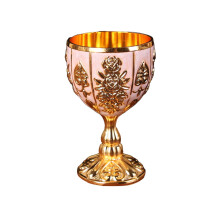 Vintage Metal White Wine Goblet Gold and White 1 Piece