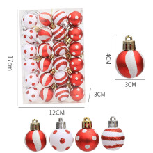 Karácsonyi gömbdíszek matt műanyagból, 24 db-os csomag