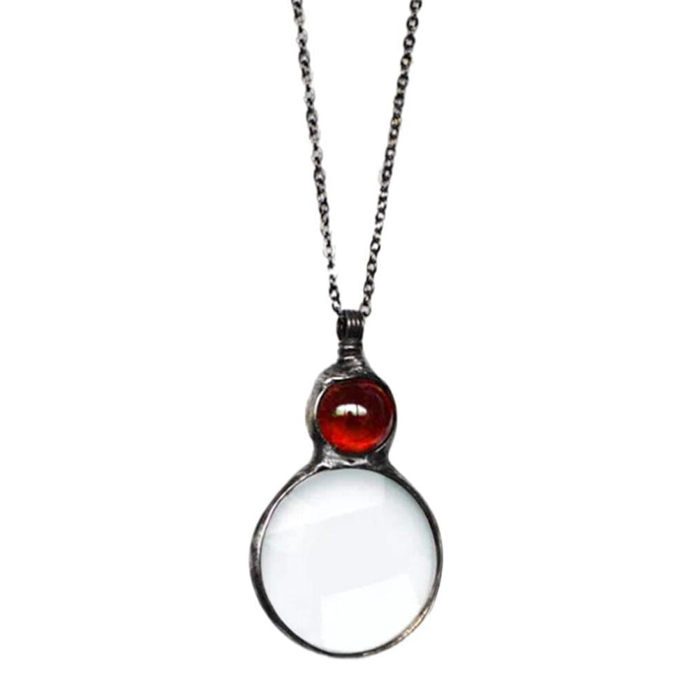 Glass monocle necklace magnifier for reading small print