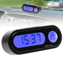 Digital Car Thermometer Clock with LED Backlight 2-in-1