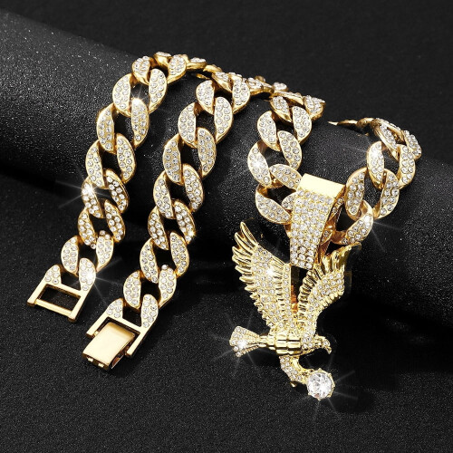 Κολιέ Cuban Link Iced Out Bling Ασημένιο Χρυσό 2