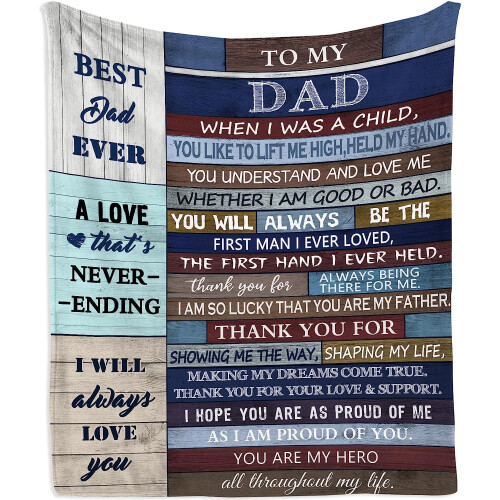 Coperta regalo per papà, 76x102 cm, ideale per compleanno e Natale.