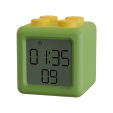 Minuteur pour enfants de 6 ans et plus, horloge LCD en ABS vert avec compte Ă rebours