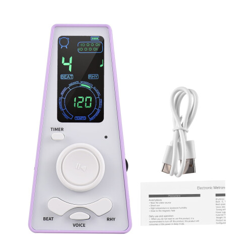 Metronome for Piano Violin Drum Purple Light USB Battery 1