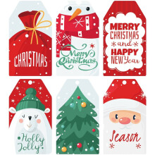 Christmas Gift Tags 60 pcs 6 styles