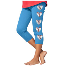 Women's Baseball Print Yoga Pants Capri 25-inch