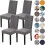 Grey spandex dining chair covers 4-pack 1