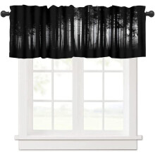 Gotische bosvalance gordijnen met mistig spookthema, 54x18 inch