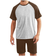 Ensemble pyjama homme : chemise Ă manches courtes et short avec poche